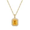 Titanium Steel Light Luxury Square Full Diamond Zircon Light Luxury Design Versatile Korean Style Niche Design Live Necklace