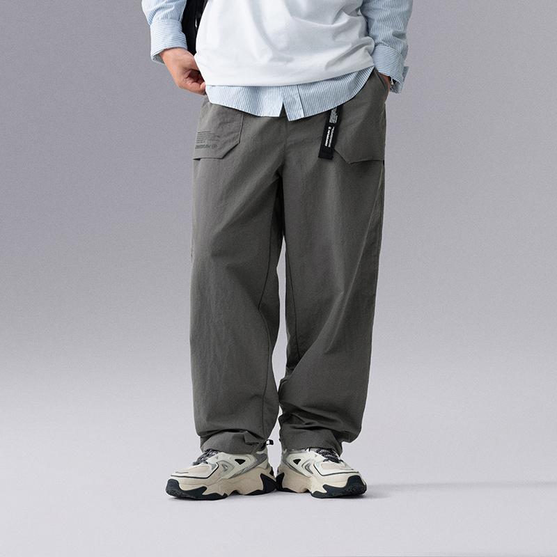 Li Ning CF Su Series Solid Color Mid Waist Straight Loose Knitted Sports Pants Men Pants AYKU621-1