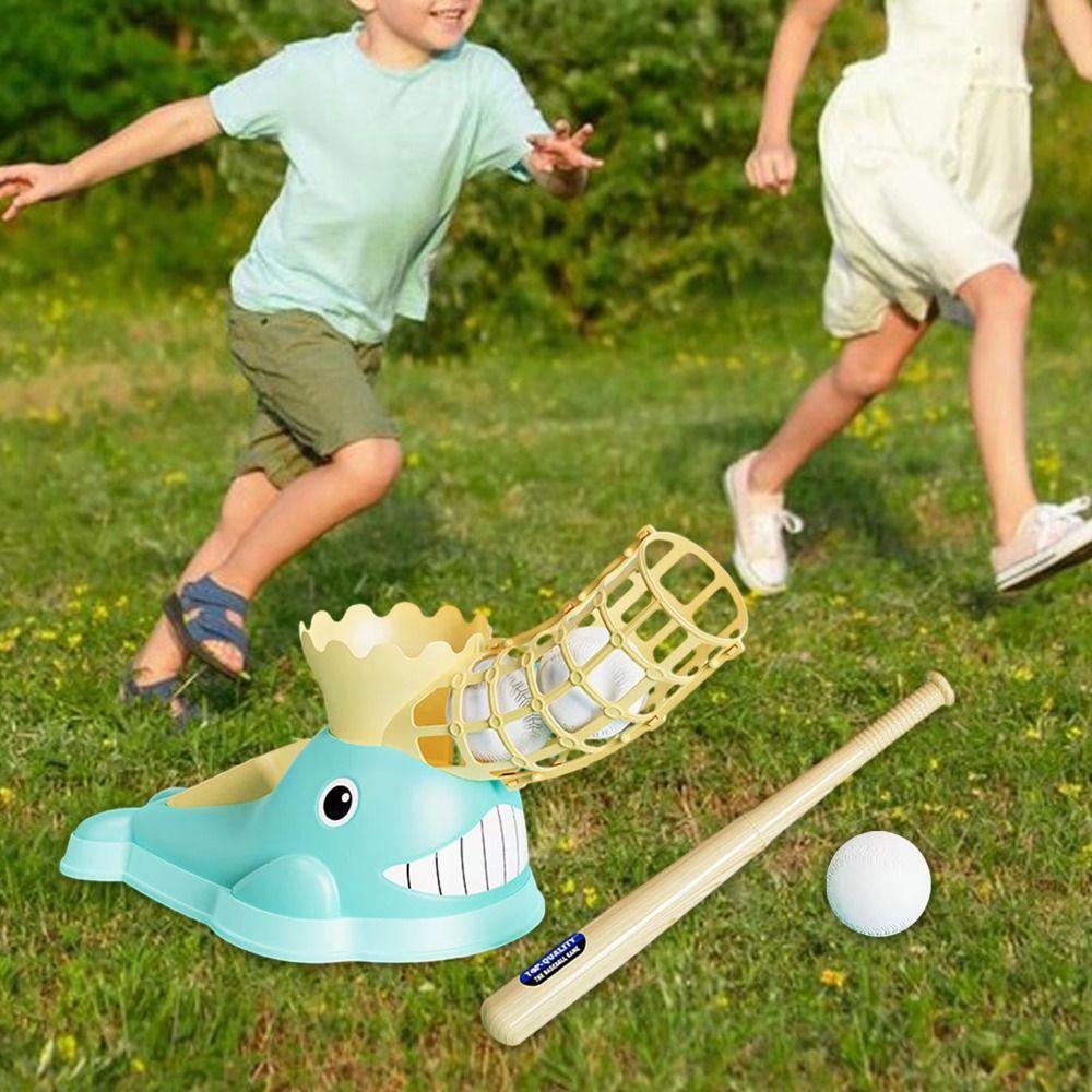 Cartoon Whale Baseball Pitching Machine with Ball Baseball Launcher  Outdoor Sport