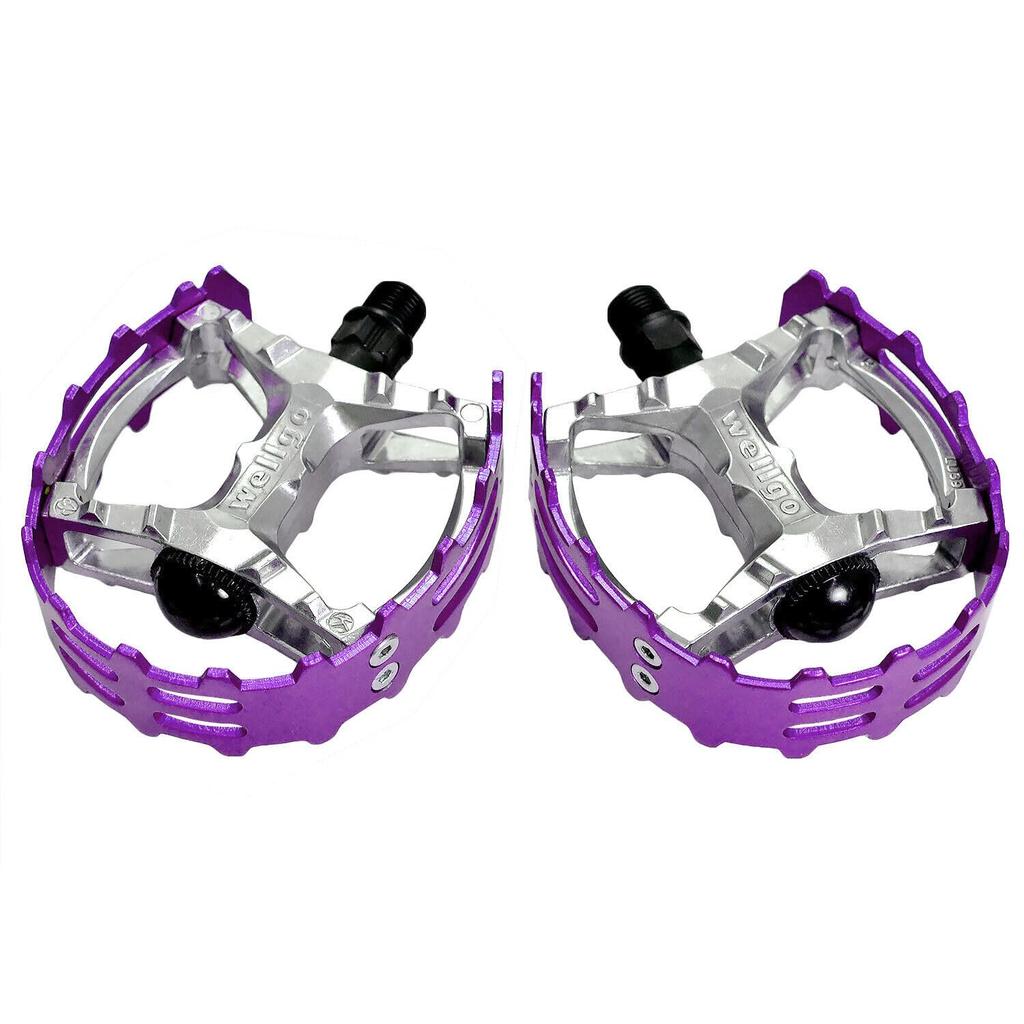 Wellgo Old school BMX MTB Bear Trap Bicycle WE2967 XC-II 9/16" Pedals, Purple,