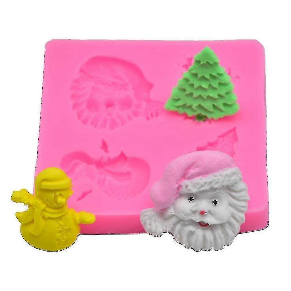 Miniowl-diy Baking Fondant Liquid 3d Silicone Cake Mold Christmas Snowman Decorative Tree Silicone Mold