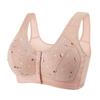 Supportive Wireless Bra with Front Buttons and Breathable Cotton Fabric