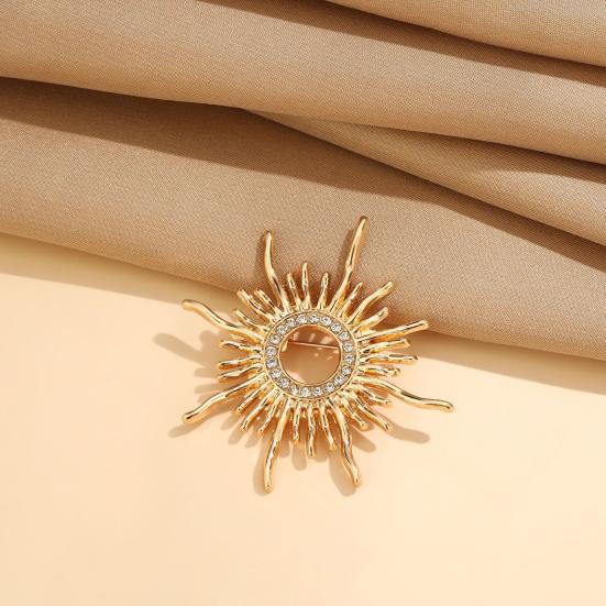 Geometric Design Brooch Pin for Women, Zinc Alloy Badge, Rhinestones Inlaid Brooch Pin for Dress, Coat, Shawl Gift for Mother, Wedding