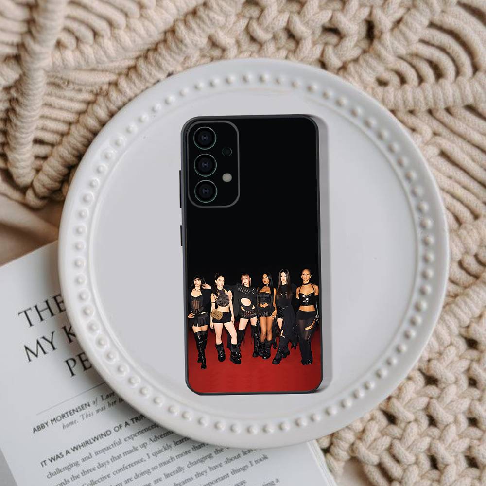 Phone Case For Samsung Galaxy A73,31,32,72,41,53,52,71,22,5G,Note,J7,8,9 K-KATSEYES Music Group Soft Black Cover