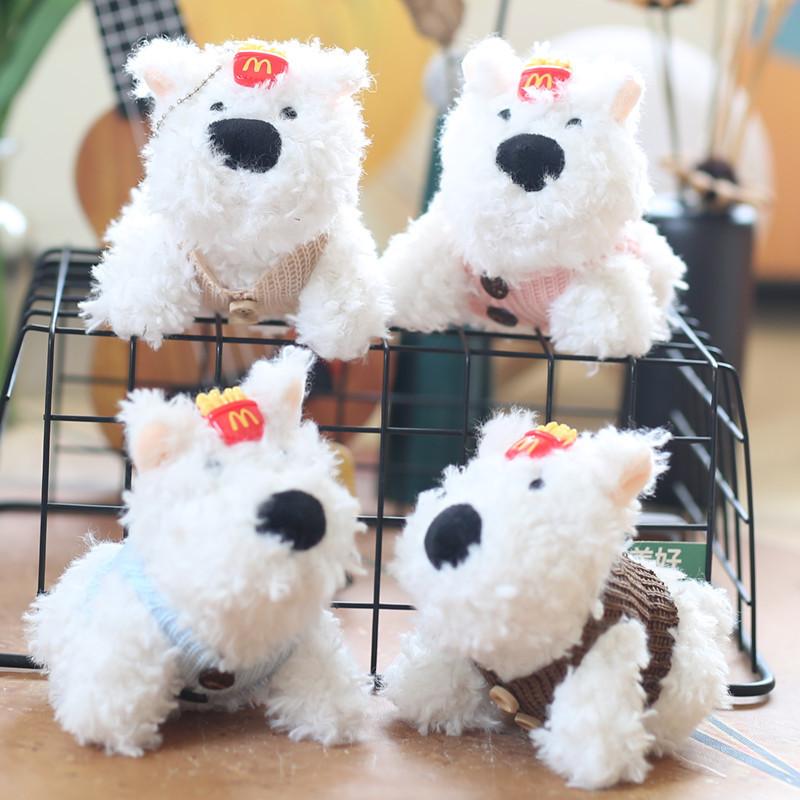 Adorable Dog Plush Doll With Short Faux Fur For Bag Hanging And Collection