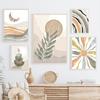 Bohemia Sun Rainbow Flowers Leaves Abstract Landscape Posters and Prints Wall Art Canvas Painting Pictures for Living Room Decor