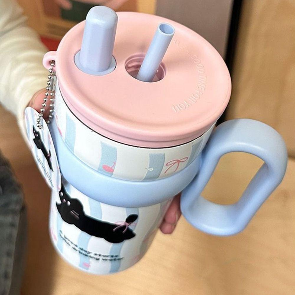 316 Stainless Steel Straw Water Cup Large Capacity Insulated Cup Portable Thermal Cup  Walking