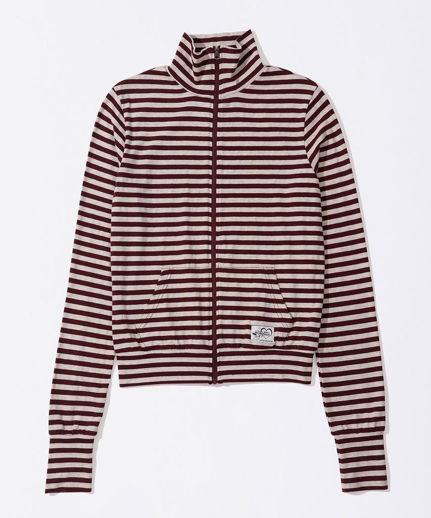 SCULPTOR Light Weight Striped Jersey Burgundy