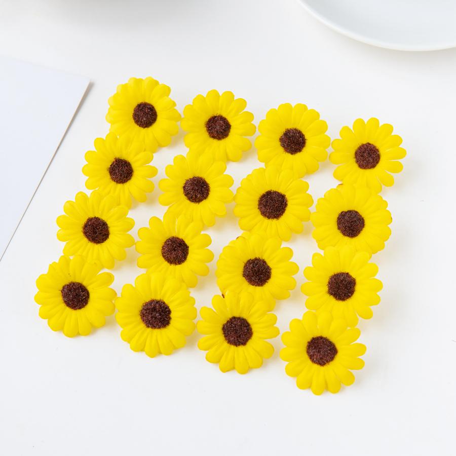 20Pcs Artificial Sunflower Scrapbook Christmas Decor for Home Wedding Outdoor Garden Diy Candy Box Bridal Accessories Clearance