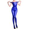 Sexy Women Sleeveless Home Yoga Bodysuit Oil Glossy Shiny 5D Thin Open Crotch Shaping Tights Sheer See Through Maid Leotard