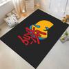 Wu-Tang Clan Yellow W Logo Red Graffiti Rug, Yellow Red Hip Hop Logo Style Design, Home Decor, Cozy Floor Accent, All Seasons Gift