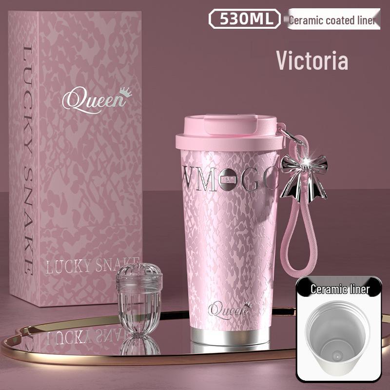 Goddess Ceramic 316 Insulated Coffee/Water Gift Cup with Straw