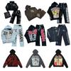 Unisex Retro Mixed Emotion Print Hooded Sweatshirt Streetwear Oversized Cotton Long Sleeve Zipper Front