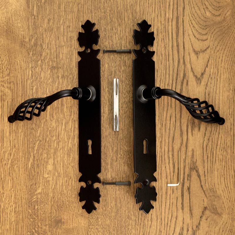LAGOS door handle with key plate 72mm BLACK