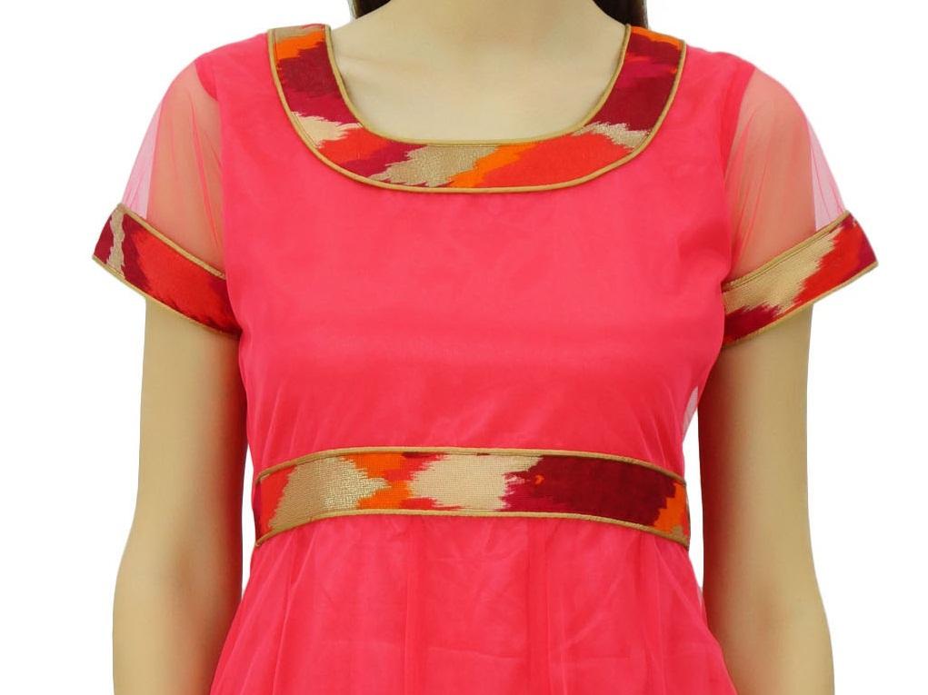 Atasi Indian Ethnic Casual Bollywood Pink Stitched Salwar Anarkali Suit