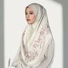 Breathable Eid Al-Fitr Long Floral Turban Adjustable Ethnic Style Printed Arab Lady Headscarf Elastic Long Hijab Head Wrap Daily