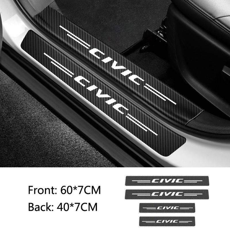

Car Door Sill Threshold Stickers Protector Strips For Honda Civic Fk7 Fit Fk2 Mugen Fk8 Type R Accord Crv Interior Accessories
