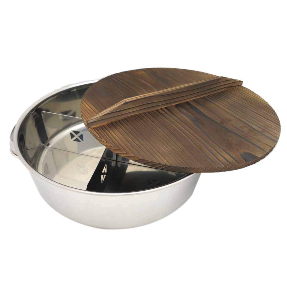 

Endo Shoji Polished TKG Oden with Wooden Diameter x Height 330 x Weight Stainless Steel for Rust Resistance and Convenient Commercial Silver Pot,