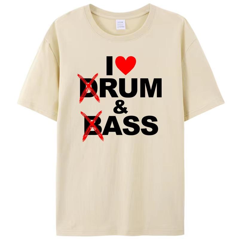 Funny Drum & Bass / Rum & B-Ass Lovers Drummer Leisure Men's T-Shirt Clothing Women Cotton Short Sleeve Tees Casual Vintage Tops