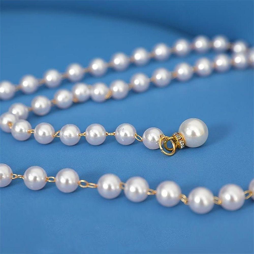 Pearl Dress Multi-Layered Pearl Waist Chain Belt  Alloy Body Chain With  Tassels, Festival Rave Waist Jewelry For Women