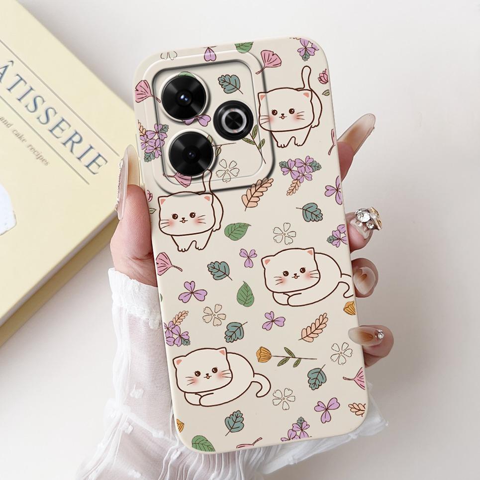 For Xiaomi Redmi 13 4G 5G Back Cover On Redmi13 5G Coque Funda Flower Butterfly Women Fashion Phone Case Liquid Silicone Shell