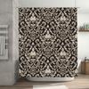 Vintage Damast Duschvorhang Schwarz Creme Luxus Badezimmerdekoration für Zuhause Badezimmer 72 x 84 Zoll (183 x 213 cm) Waschbar Wasserdicht