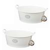 Inomata Chemical Mommy Washtub Laundry Tub, 12L, Set of 2, Made In Japan, with Bottom Plug and Handle, Easy To Clean, Stylish, Simple Design, Convenie