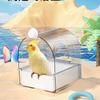 Large Bird Bath Cage Cleaning Pet Supplies Cockatiel Bird Clear Bathtub with Bottom Drawer Portable Shower for Most Birdcage