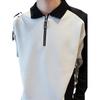 Autumn and Winter Men's Patchwork Sweatshirt Fashion Long Sleeve T-shirt High-end Korean Half Zip Polo Shirt