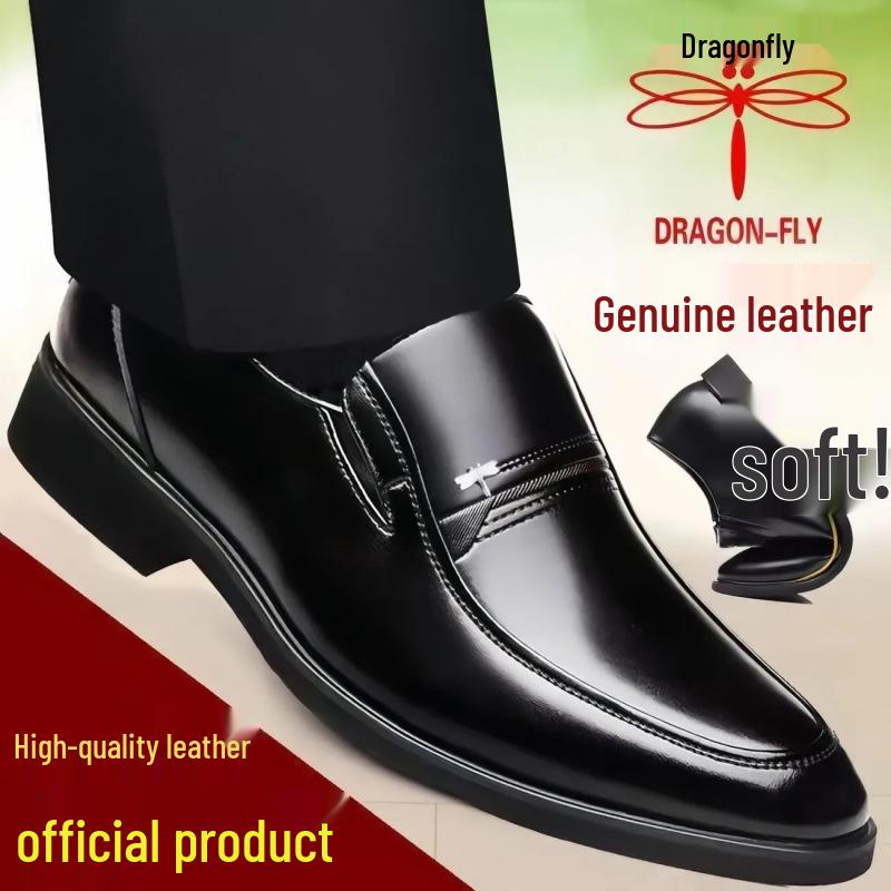 Dragonfly Brand Non-Slip Genuine Cowhide Leather Men's Formal Casual Shoes