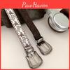 Retro Artistic Pu Waist Belt For Women With Alloy Buckle For Vintage Fashion Styling