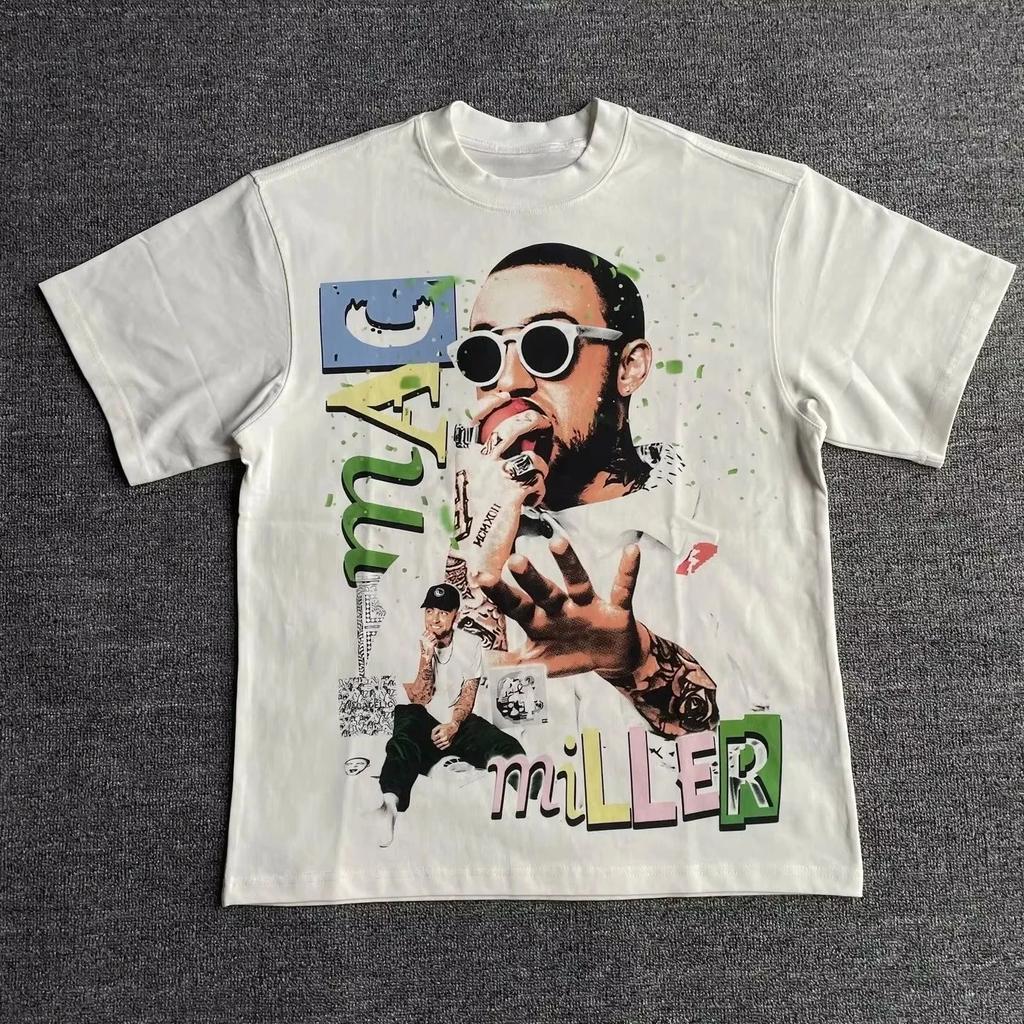 Streetwear Basketball Hip Hop Rapper Graphic T Shirt Men Vintage Oversized Cotton Short Sleeve Casual Loose Harajuku Tops