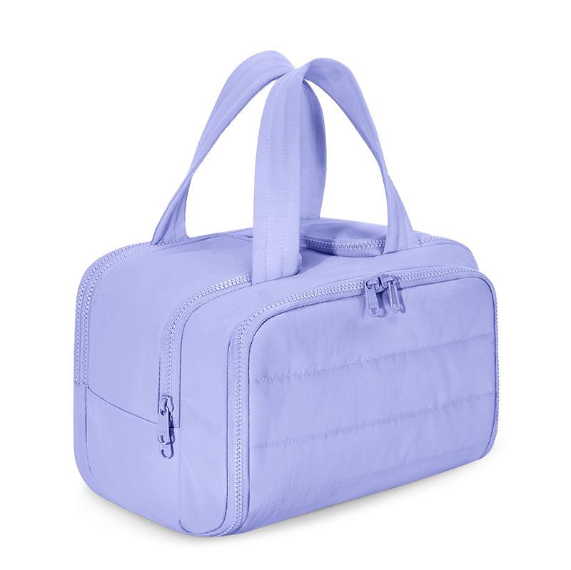 Fluffy Large Capacity Makeup and Toiletry Travel Bag with Wide Opening фиолетовый