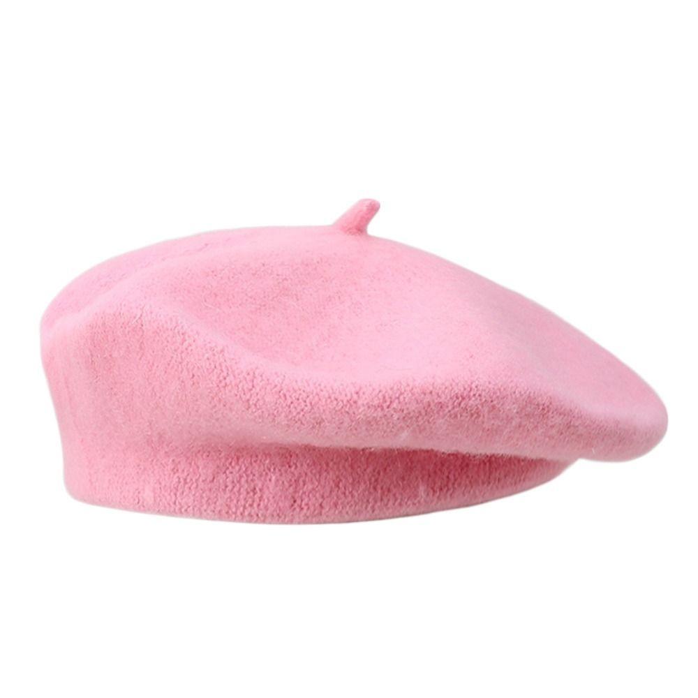 Solid Color Plain Cap Retro Felt Berets Fashion French Artist Hat Women Girls