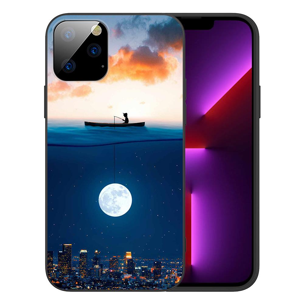 Applicable To IPhone16 Starry Sky Scenery Mobile Phone Case, New Moon Star Universe Couple Literary Mobile Phone Case