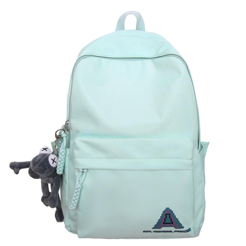 Student School Bag Women's Large Capacity Backpack Solid Color Men's Backpack