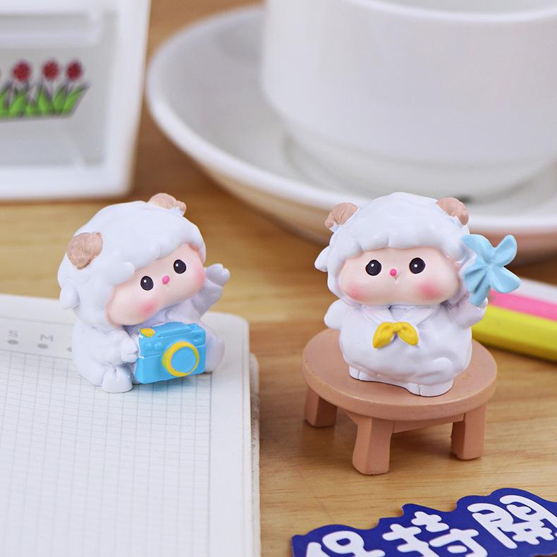 Little Sheep Mini Ornament - Cute Decoration for Desktop, Car Console, or Workstation