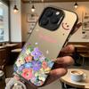Smile with Colorful Flowers Hard Phone Case for Iphone 16 15 14 13 12 11 Pro Max Mini Shockproof Anti-Scratch Protective Cover
