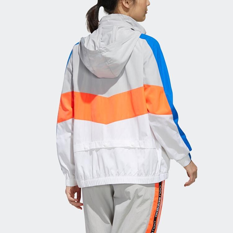 adidas Neo Letter Logo Printed Long Sleeve Hooded Jacket Women Jackets Multicolor FN6554