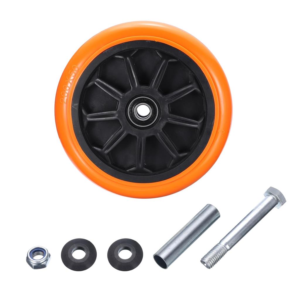 Uxcell 8" Lenkrollen, Polymer-Stahlräder, Hohe Tragfähigkeit, für Gewerbliche Lagerhäuser, Gelb