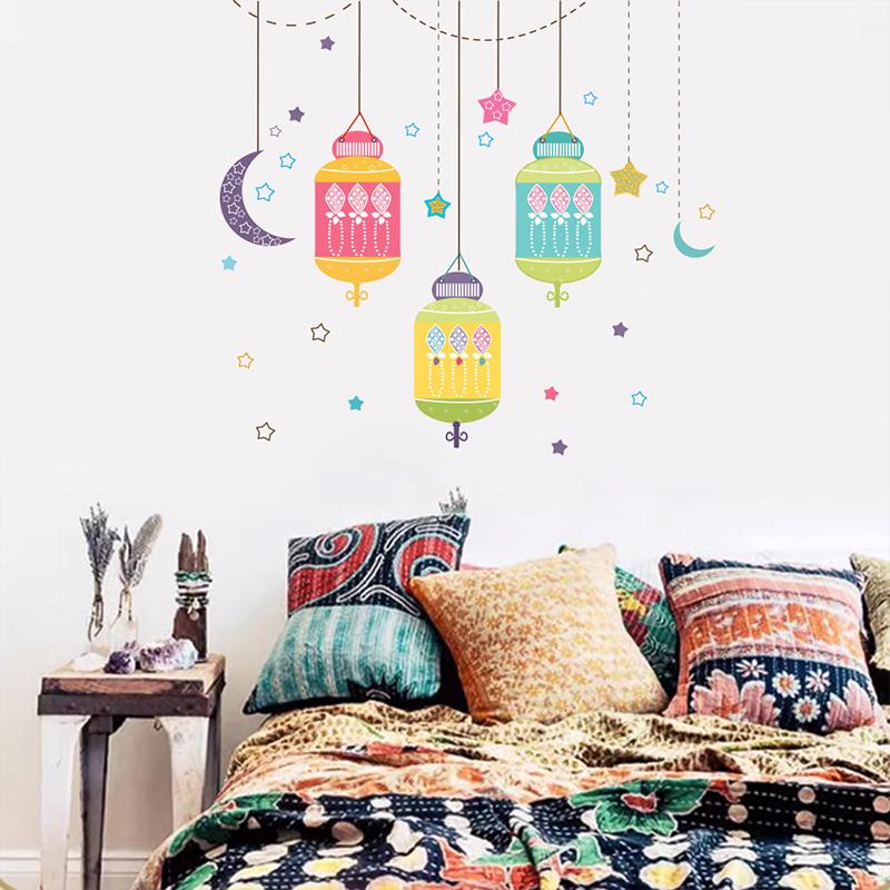 Eid Mubarak Wall Stickers Ramadan Decoration Window Sticker Eid Mubarak Decor 2025 Ramadan Kareem Islam Muslim Party Supplies
