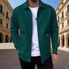 Men S Slim Fit Lapel Solid Color Long Sleeve Casual Jacket With Zipper Pockets