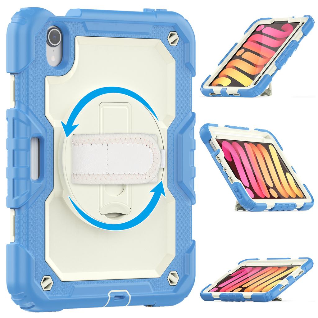 360 Rotatable Stand Case Universal For iPad Mini 7 2024 A17 Pro Mini 6 2021 8.3 Inch Heavy Duty Cover With Screen Protector Capa