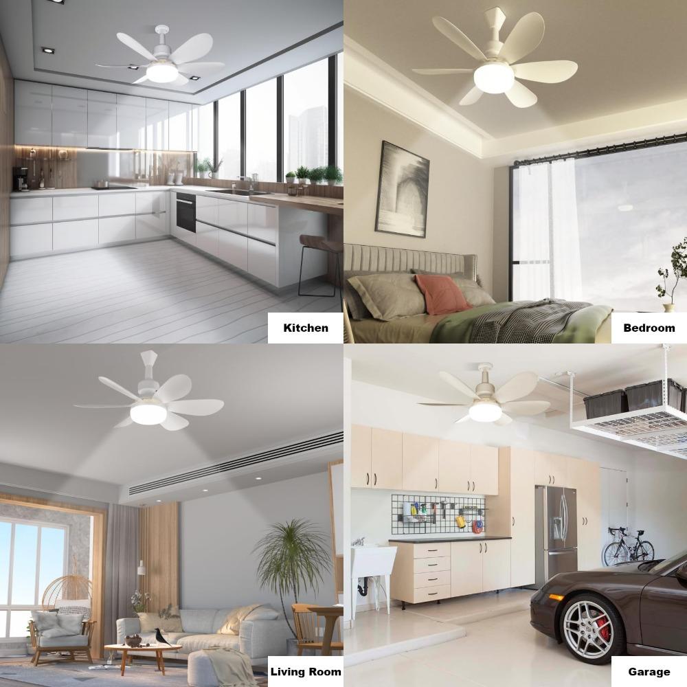 Nordic Led Ceiling Fan Light  Modern Minimalist Durable 6 Blades 30W Remote Silent Cool Wind Household Living Room Dining Room
