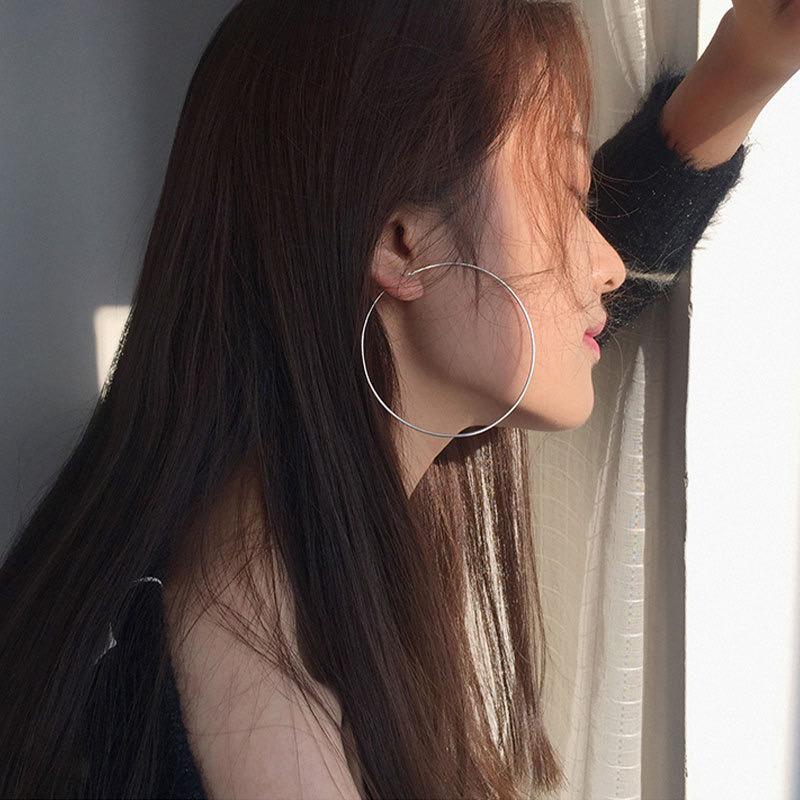 Xiaomi BF CLUB 925 Sterling Silver Earrings For Women Trendy Simple Big Circle Earring Jewelry Prevent Allergy Party Accessories