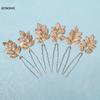6PCS Bridal Wedding Hair Accessories Gold Color Leaf Hair Pins Clips for Women Jewelry Bride Headpiece Headwear Headdress Gifts