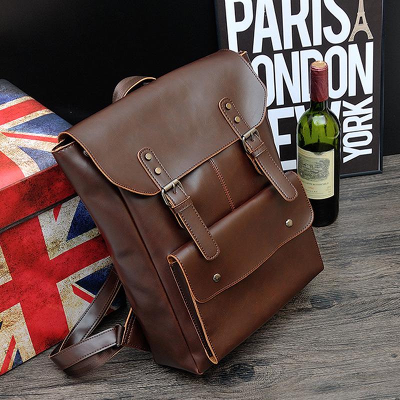 Korean Version Of Retro Simple Backpack, Casual Schoolbag Men'S Bag Men'S And Women'S Couples Backpack Travel Bag Computer Bag