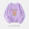 Cartoon Capybara Round Neck Sweatshirt for Boys and Girls - Spring/Autumn Long-Sleeve Shirt