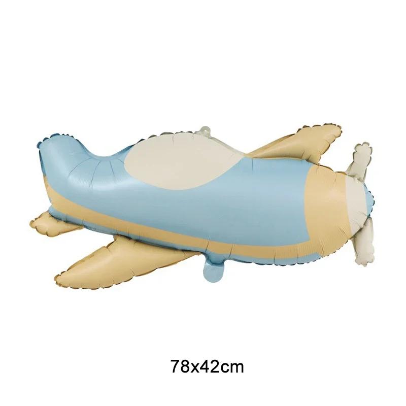 6pcs Matte Airplane Balloon Set, Airplane, White Cloud, Star Balloons, R Birthday Party, Adventure Theme Party Decorations