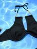 Women’s Fashion Black Metal Chain Tankini Bathing Suit Sexy Halter Backless Bikini Swimsuit, Two-Piece Swimwear